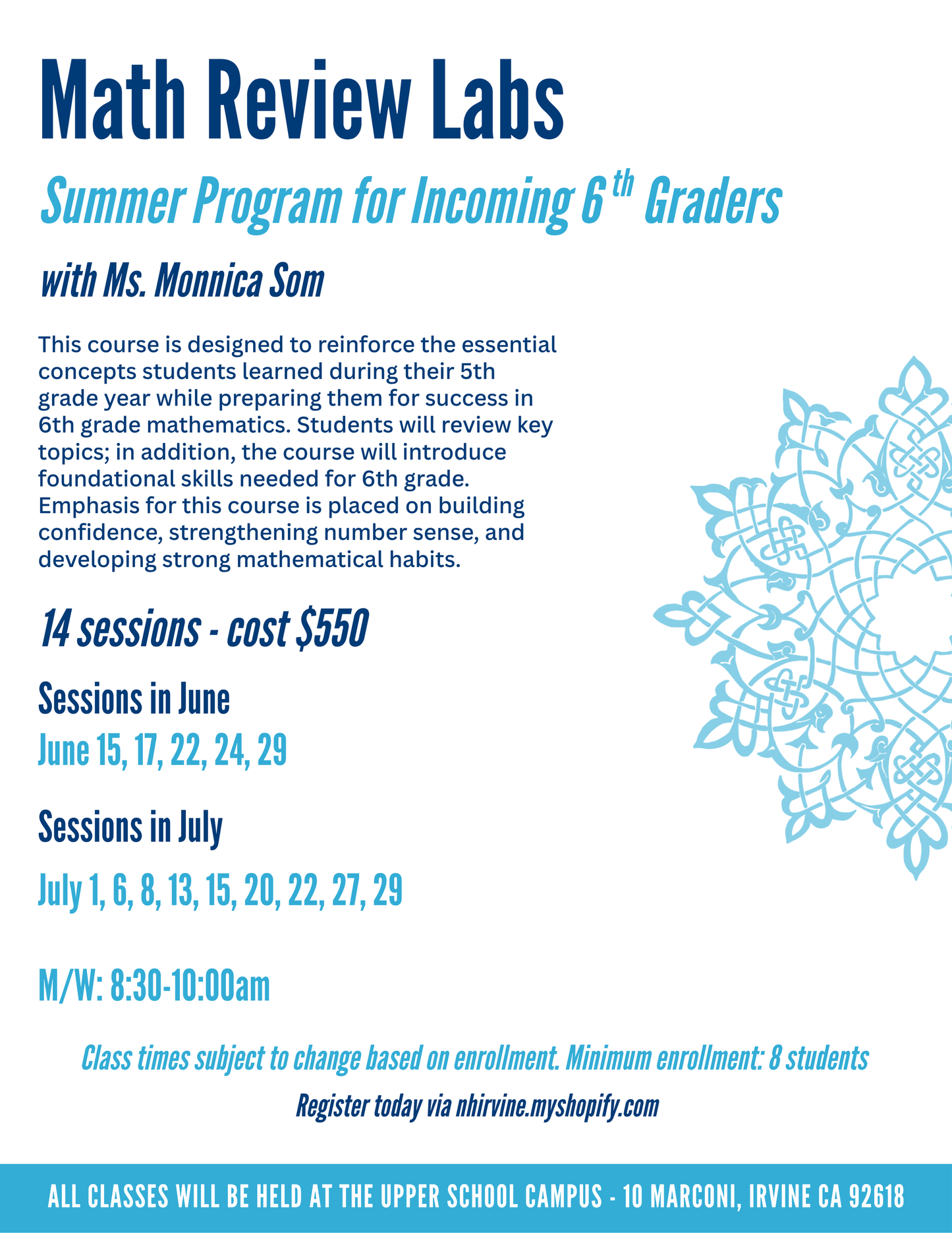 Math Review Labs - Incoming 6th Graders